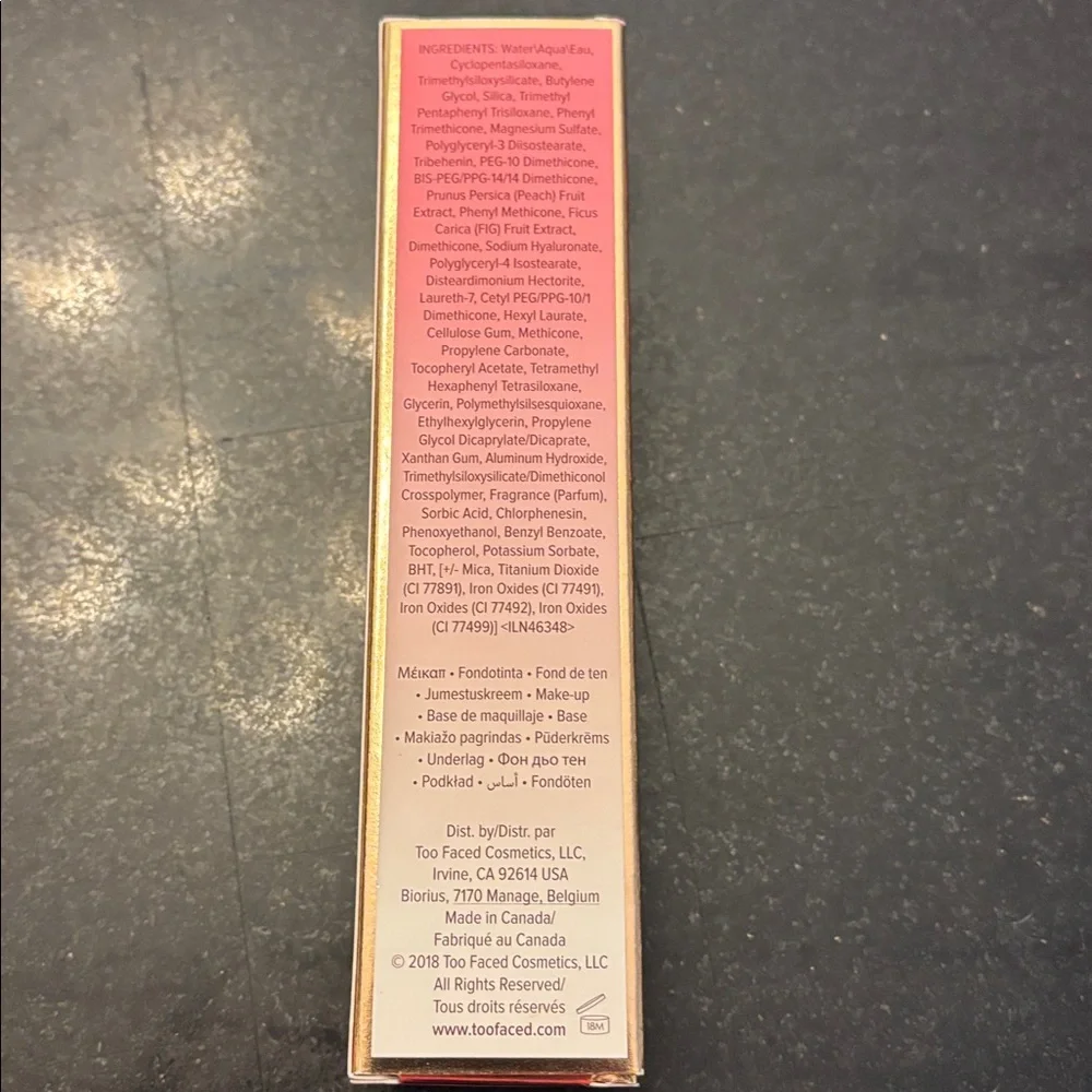 Too Faced Peach Perfect Comfort Matte Foundation in seashell
